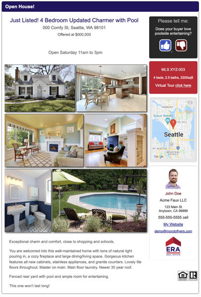 sample of a custom brokerage themed MondoFlyers template