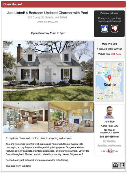 sample of a custom brokerage themed MondoFlyers template